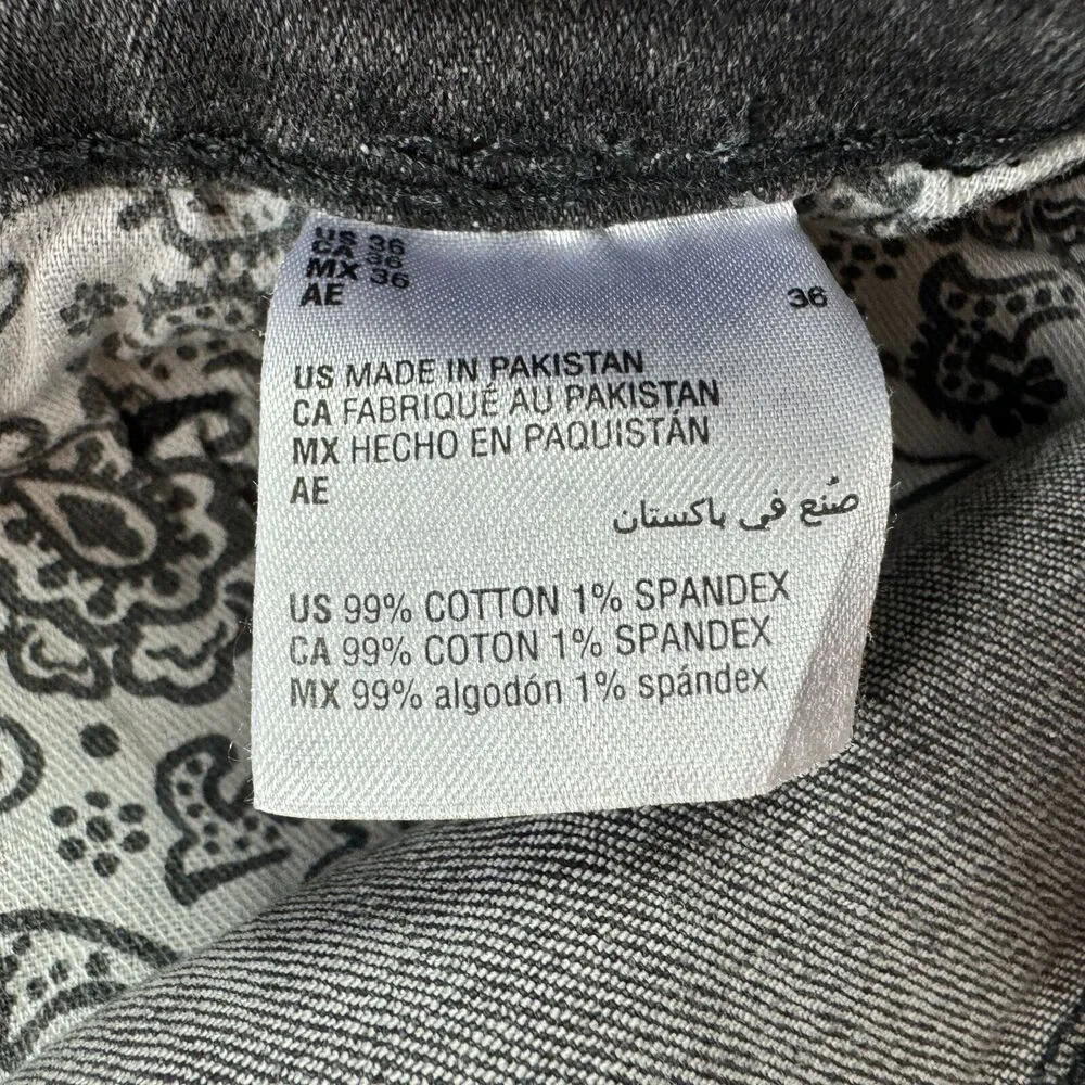 Sun + Stone Mens Athletic Slim Fit Oil Chrome Wash Jeans Gray 36
